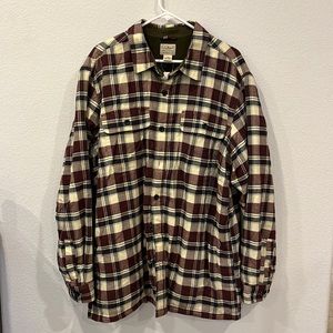 LL Bean men’s fleece lined flannel shirt